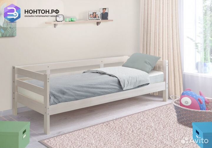 Кровать Норка выбеленная береза