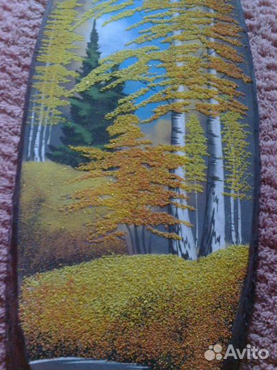 Картина на срезе натурального дерева 120 см