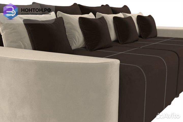 Диван еврокнижка Бристоль микровельвет коричневый