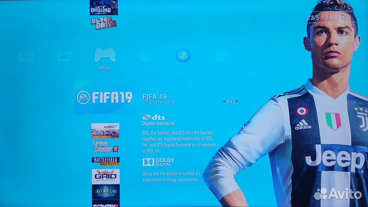 Прошитая Sony PS3 Super Slim 250GB +2 джоя +40 игр