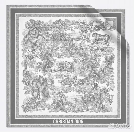 Шелковый Платок Dior Toile DE Jouy Sauvage 90