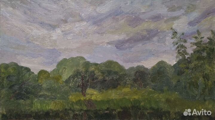 Картина маслом, этюд пейзаж