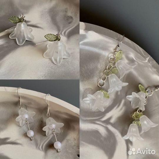 Серьги колокольчики ручной работы