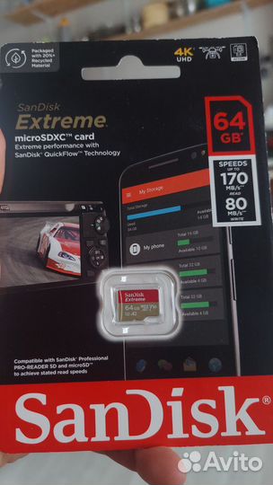 Карта памяти SanDisk MicroSD 64gb