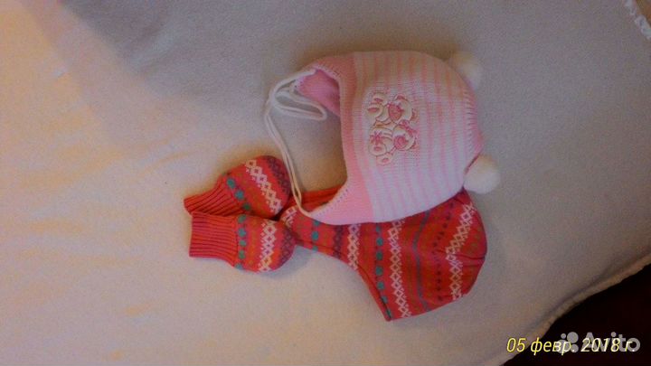 Шапочки на малышку до 6 мес