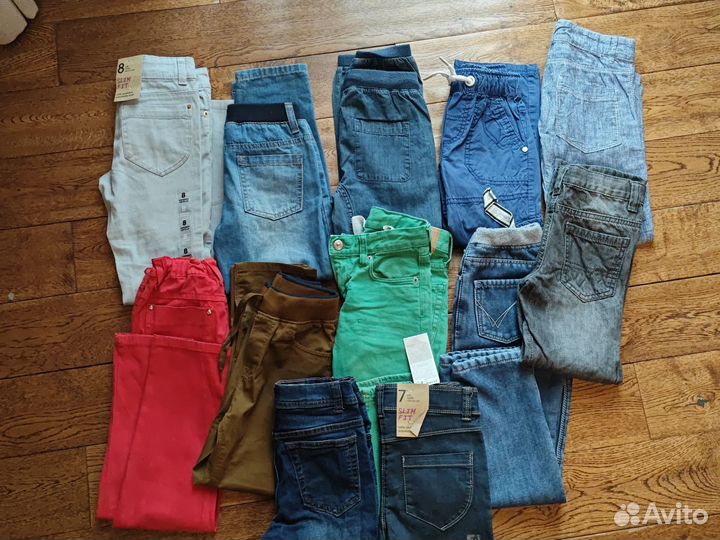 Вещи пакетом на мальчика(джинсы, брюки) 122