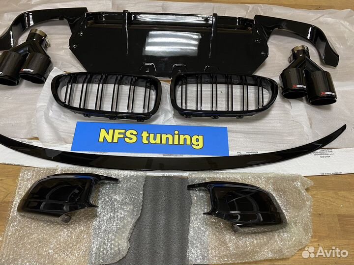 Глянцевый сет для BMW F10 накладки диф спойлер