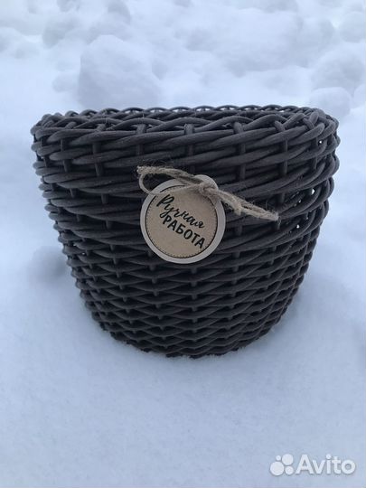 Кашпо для цветов из искуственного ротанга (горшок)