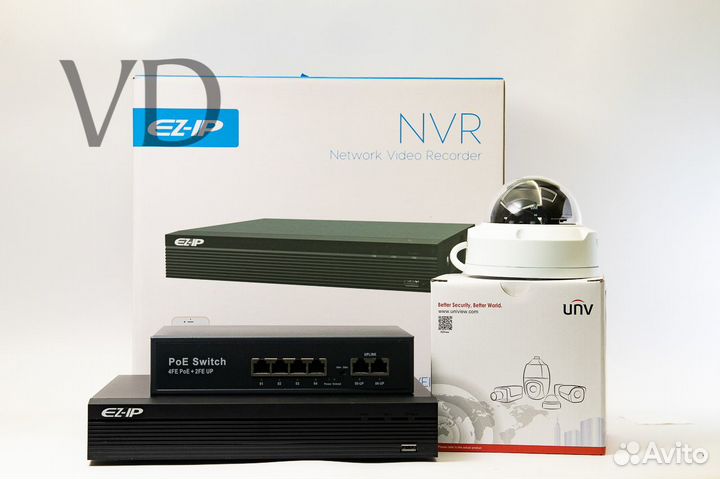 Комплект видеонаблюдения ip 1 камера UNV+EZ-IP