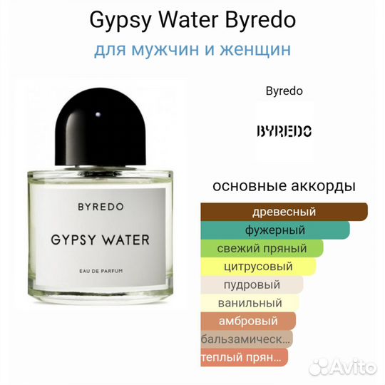 Остаток/Распив от 2 мл Gypsy Water Byredo