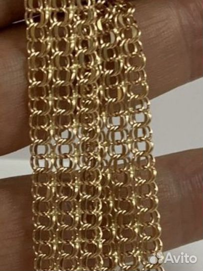 Золотой браслет широкий новый