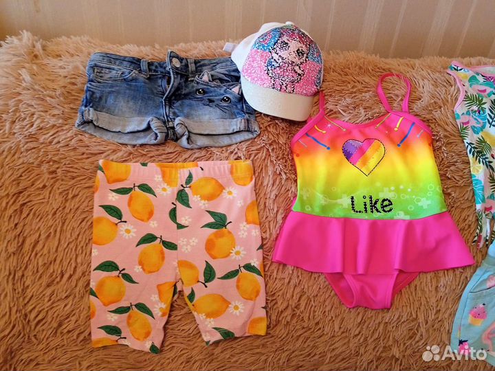 Купальник, шорты, кепка 86-92