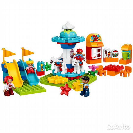 Lego duplo большой парк аттракционов семейный парк