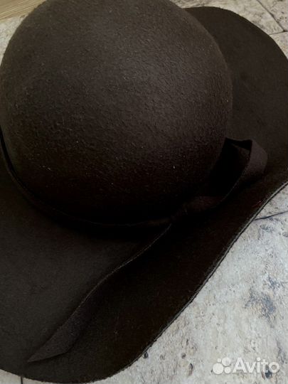 Шляпа женская дамская шоколадная фетровая