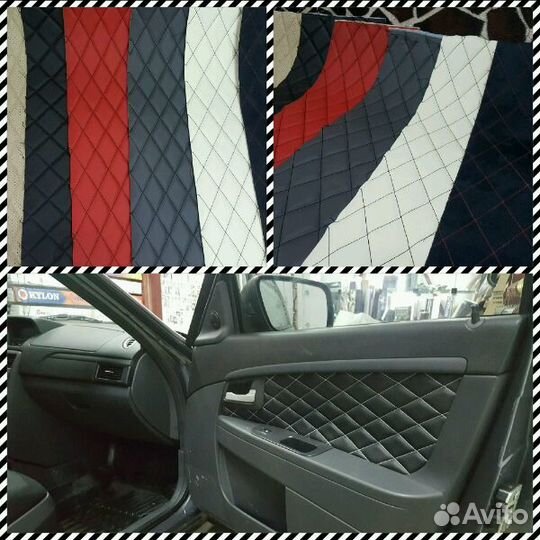 Вставки в двери экокожа Алькантара plenka68