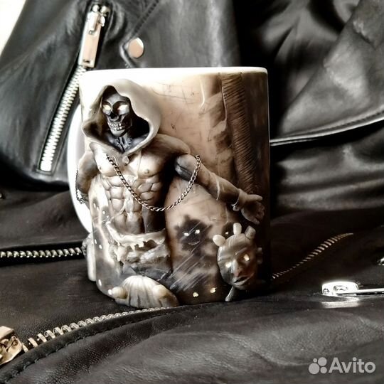 Кружка с декором из полимерной глины