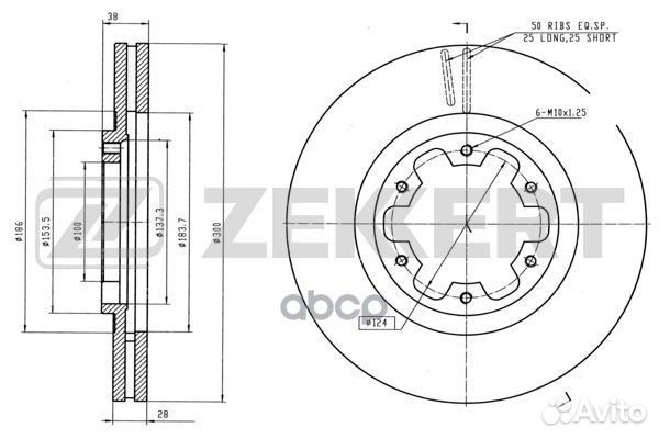 Диск торм. перед. Infiniti QX4 (JR50) 97- Niss