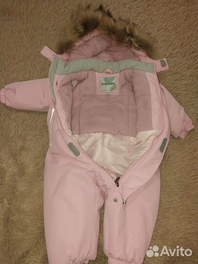 Зимний комбинезон для девочки 80 86 crockid