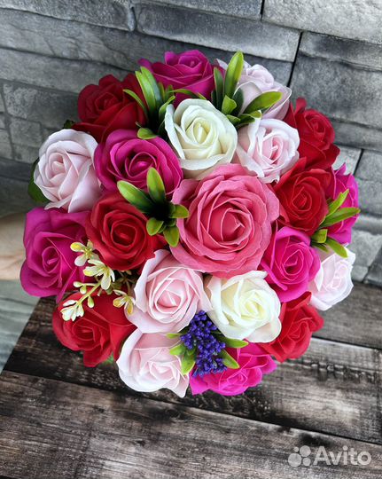 Букет из мыльных роз