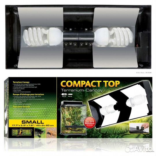 Террариум для рептилий exo terra 45/45/45 с плафон