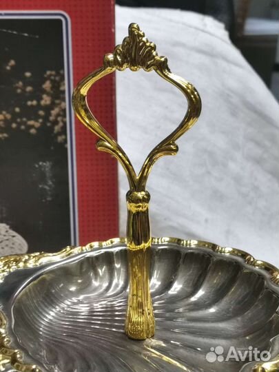 Конфетница Этажерка Ракушки Металл