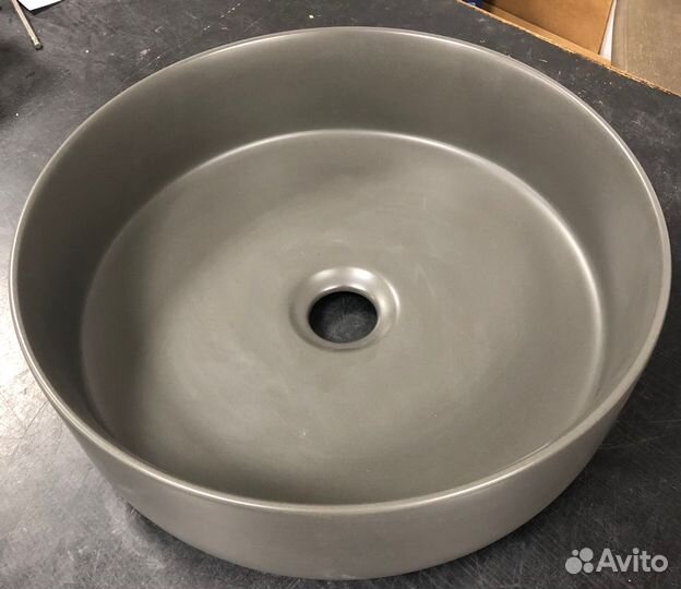Накладная раковина D 355 мм, серый матовый Azario