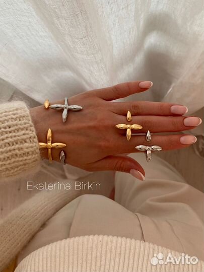 Браслет серьги louis vuitton цветы золото серебро