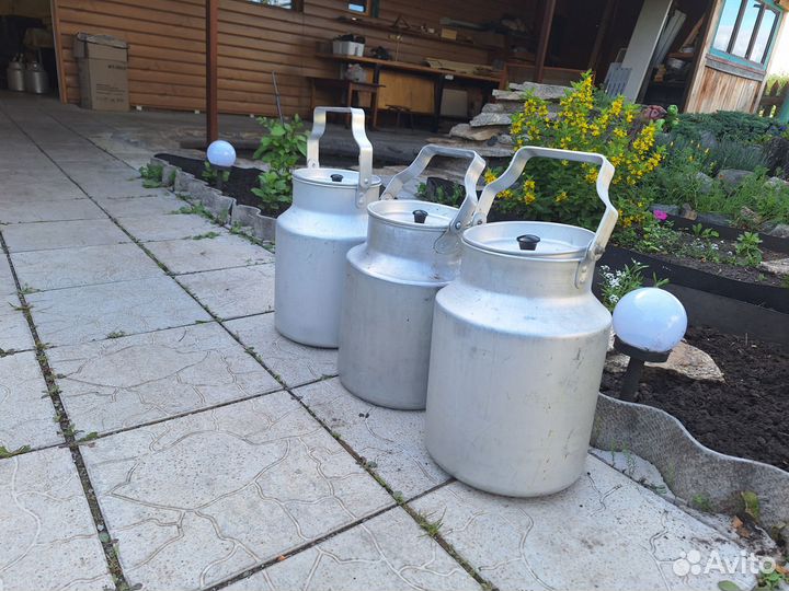 Бидон алюминиевый с крышкой б/у