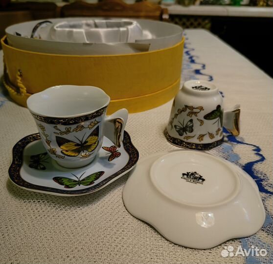Кофейный набор 6 персон Бабочки