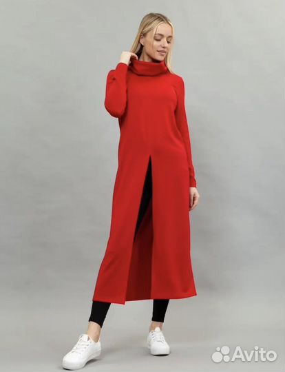 Туника длинная с разрезом 42