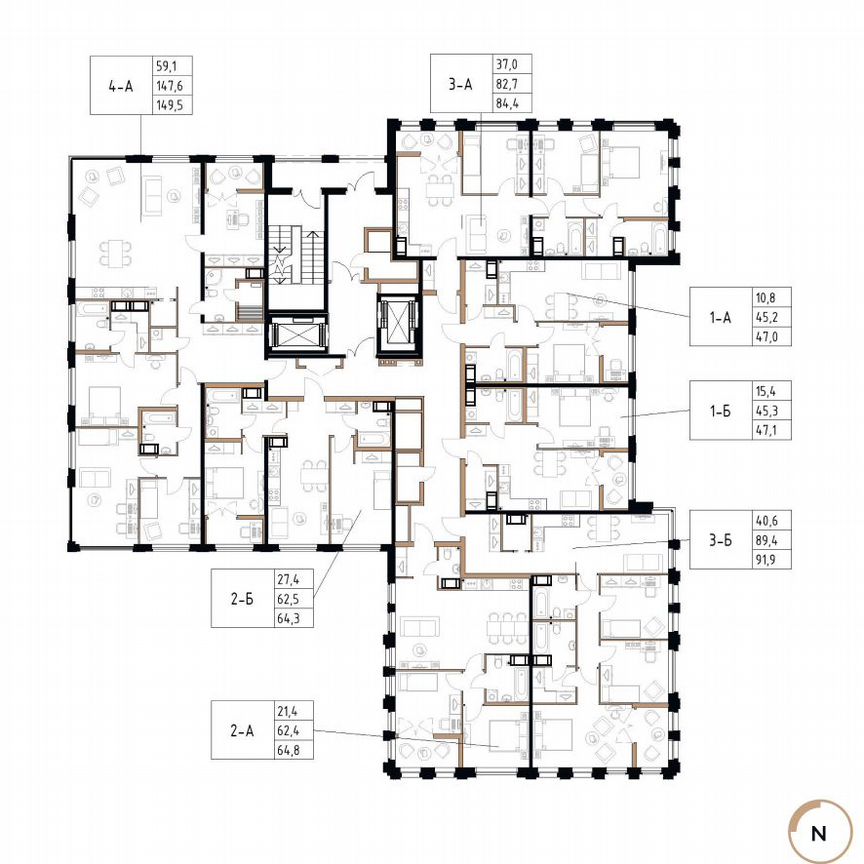 3-к. квартира, 91,9 м², 6/17 эт.