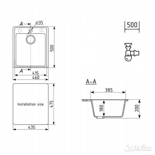 Кухонная мойка Ulgran Quartz Forte 460-02, лен