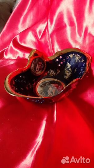 Конфетница.Фарфор.Кобальт.Позолота.Китай