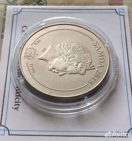 Самоа.1 дол. 2018г. Моторспорт. Титан 990 проба