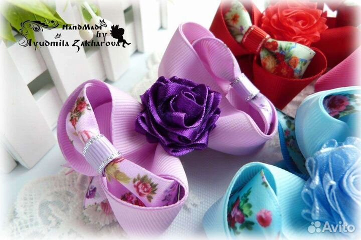 Бантики с розочками