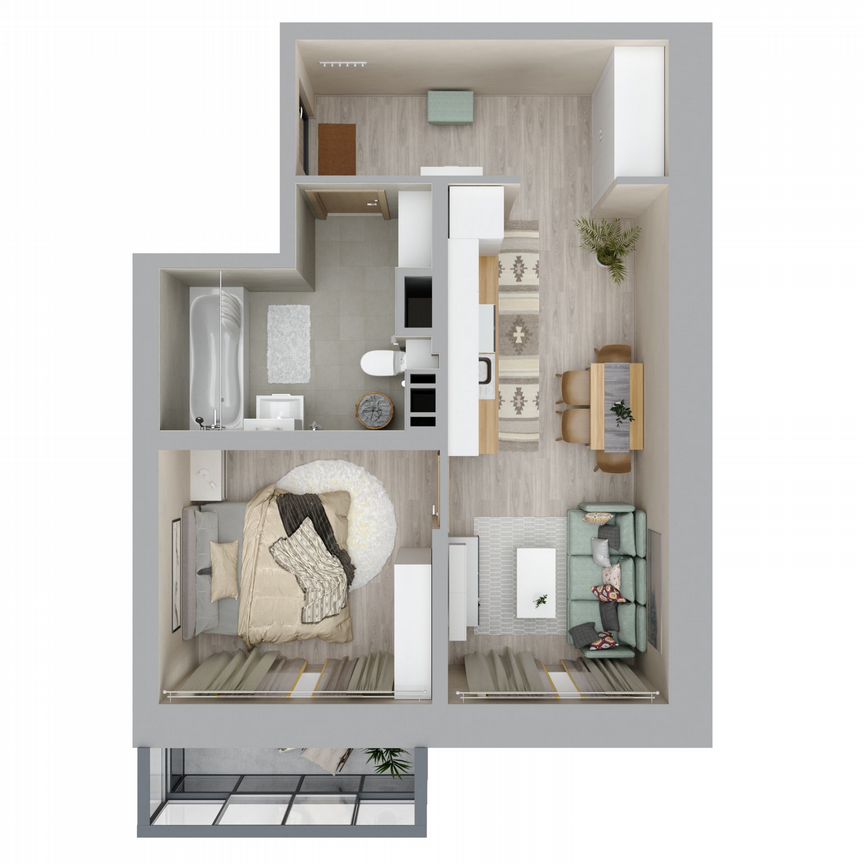 1-к. квартира, 42,5 м², 9/24 эт.