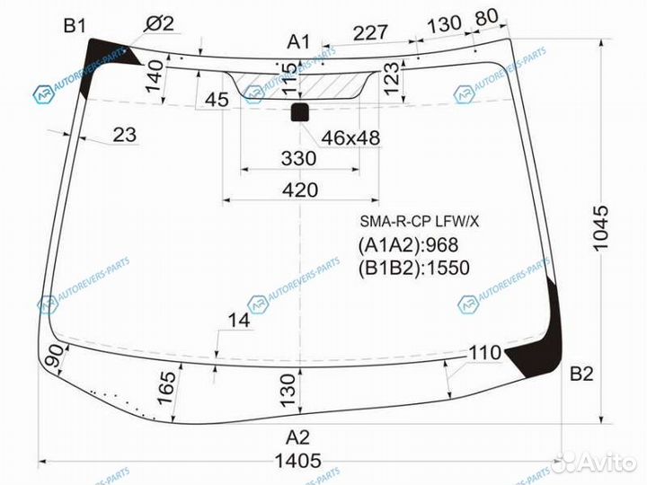 SMA-R-CP lfwx Стекло лобовое honda stream 06-14