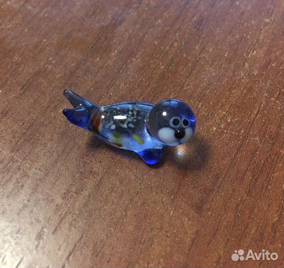 Стеклянные фигурки кошка собака морской котик
