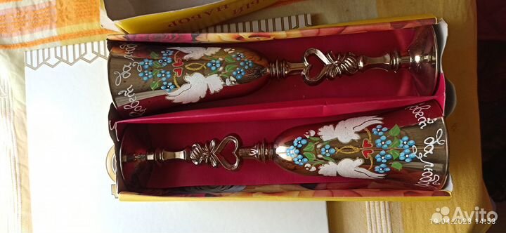 Фужеры бокалы хрусталь для молодоженов