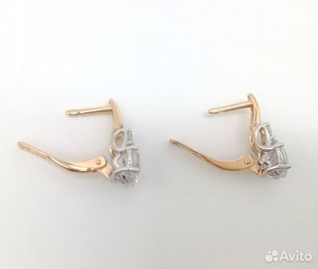 Золотые Серьги 585 пробы с Фианитами