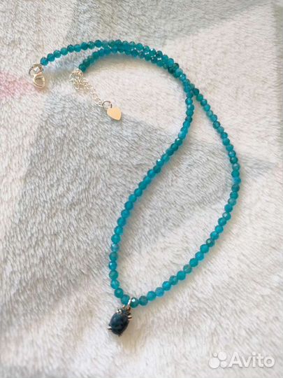 Чокер апатит лазурит