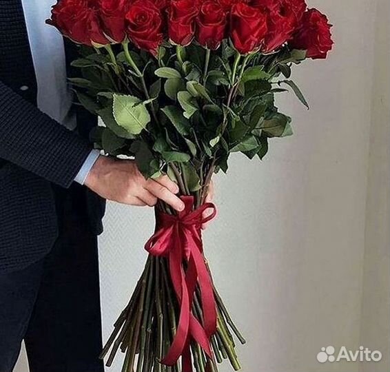 Розы высокие Доставка цветов