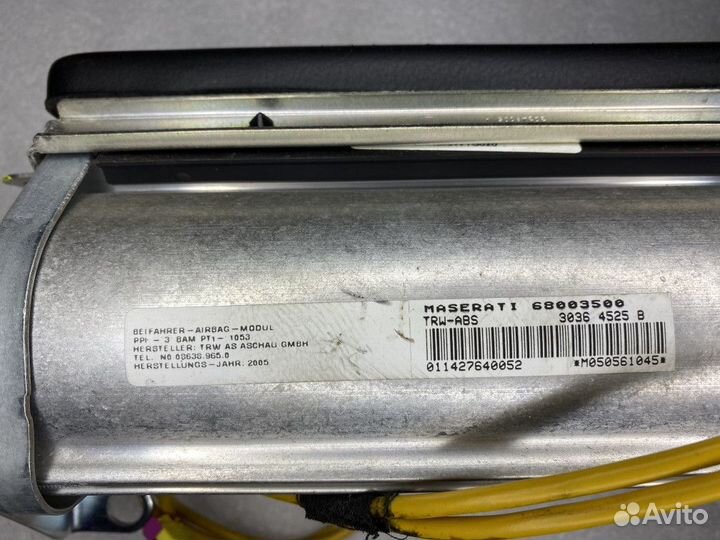 Подушка безопасности пассажира, Maserati Quattroporte 5 2005