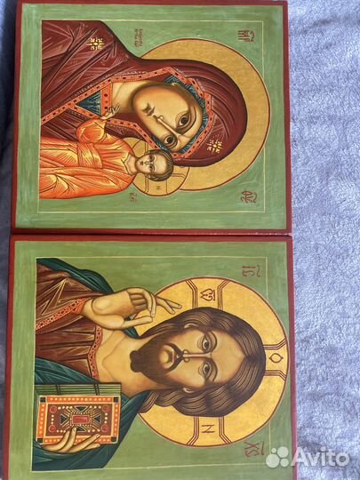 Иконы.Венчальная пара рукописная 31*27