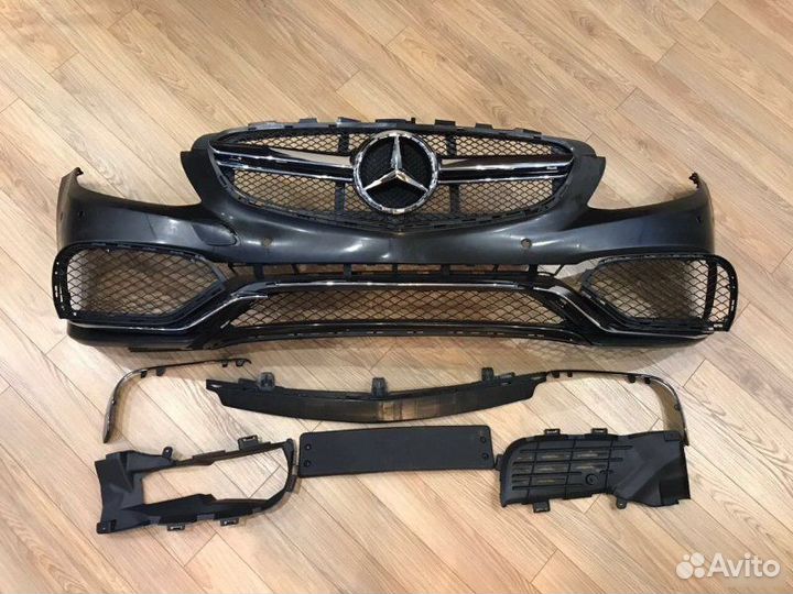 Передний бампер Mercedes C63 AMG + решетка W205