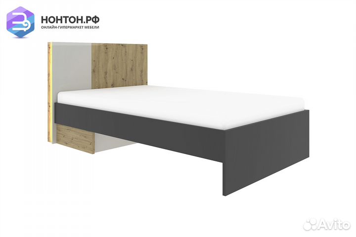 Кровать kubo артизан / чёрный / серый