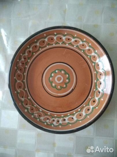 Блюдо глиняное глазурованное, производство СССР