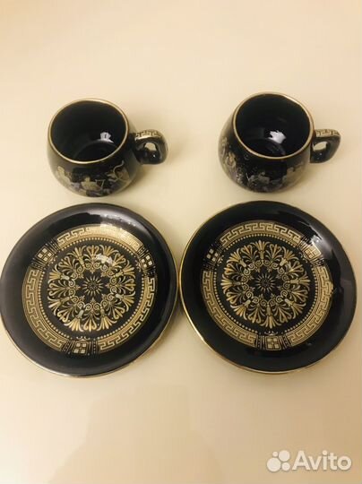 Кофейная пара 24к золото Hand made