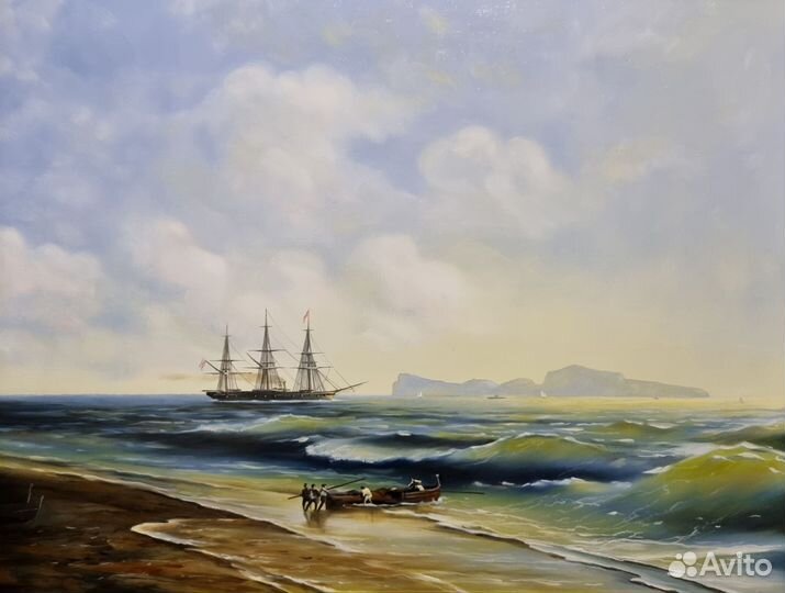 Картина маслом на холсте море