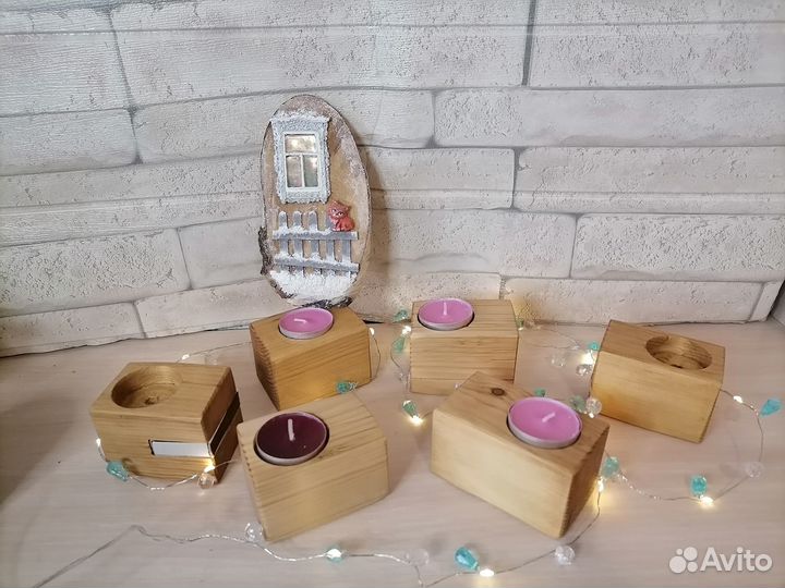 Подсвечник из дерева